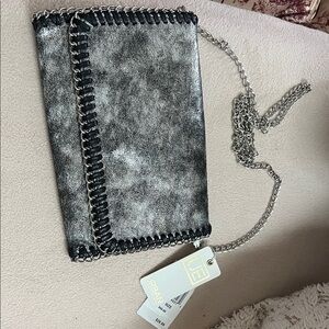 UE Black and Silver Clutch with Chain Strap